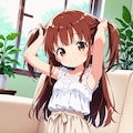 かえでちゃんが髪を束ねる 3枚目