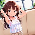 かえでちゃんが髪を束ねる 4枚目