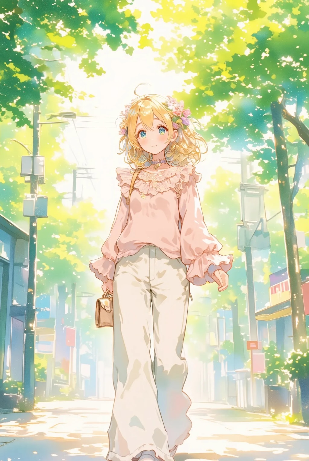 パンツスタイルのフリフリちゃん