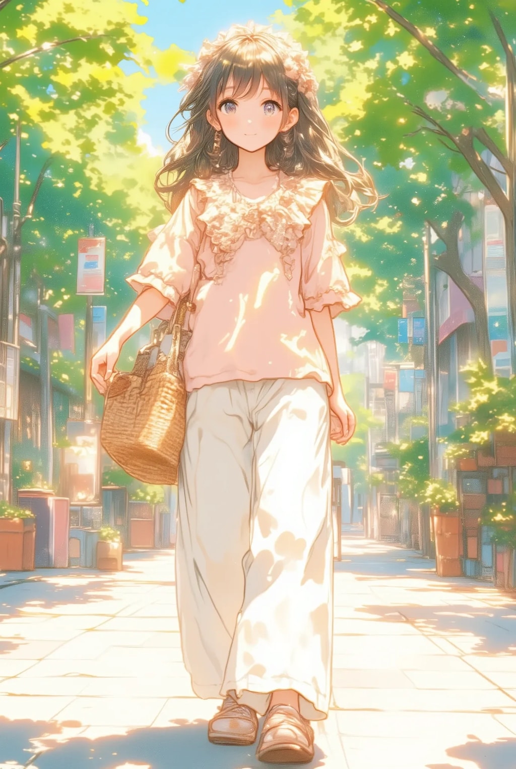 パンツスタイルのフリフリちゃん