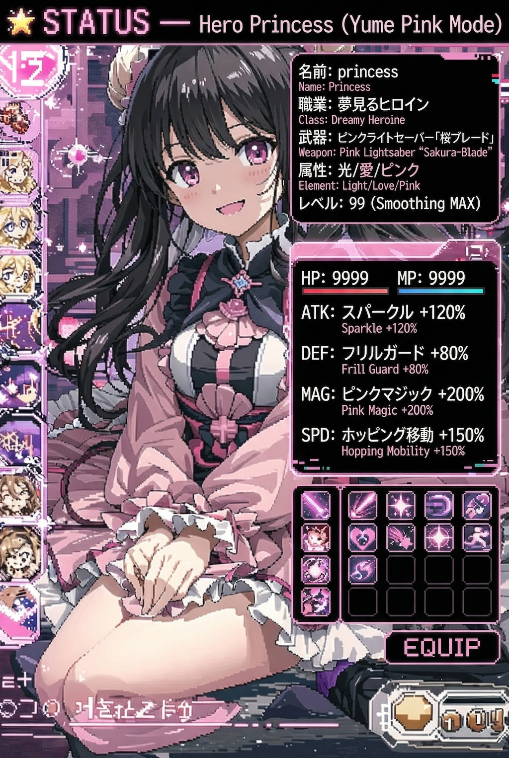 姫のステータスなのです