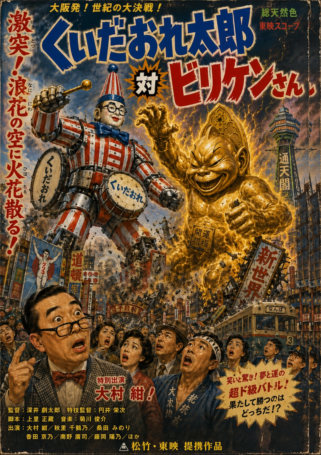 浪花の大決戦！ くいだおれ太郎 対 ビリケンさん