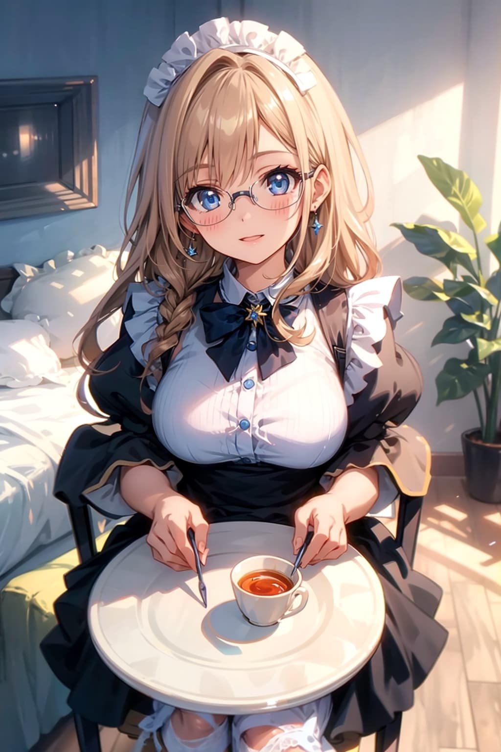 メガネ美少女メイド | の人気AIイラスト・グラビア