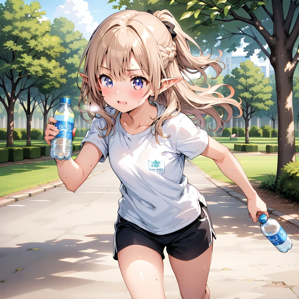 エルフ娘走る