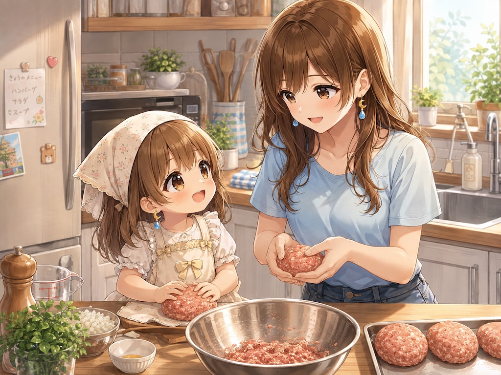 猫さんハンバーグできたよ♪