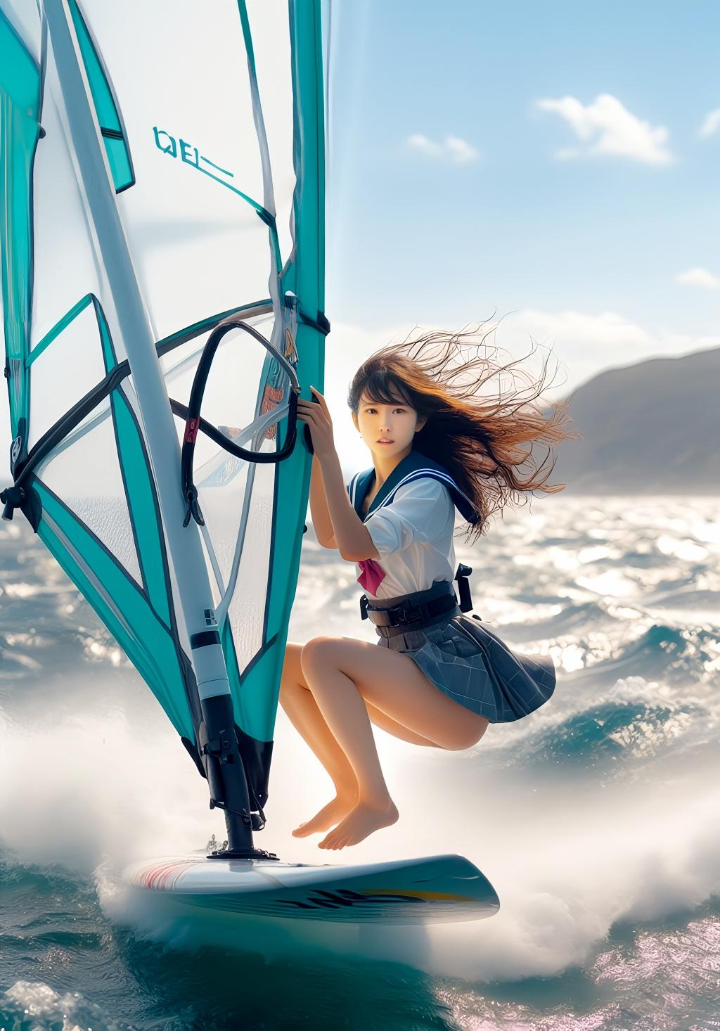 ウインドサーフィン女子高生