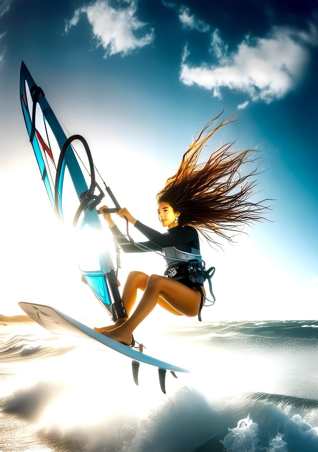 ウインドサーフィン女子高生