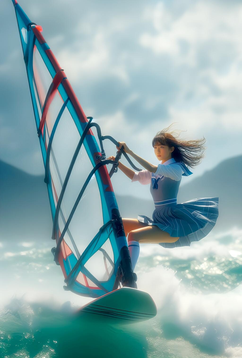 ウインドサーフィン女子高生