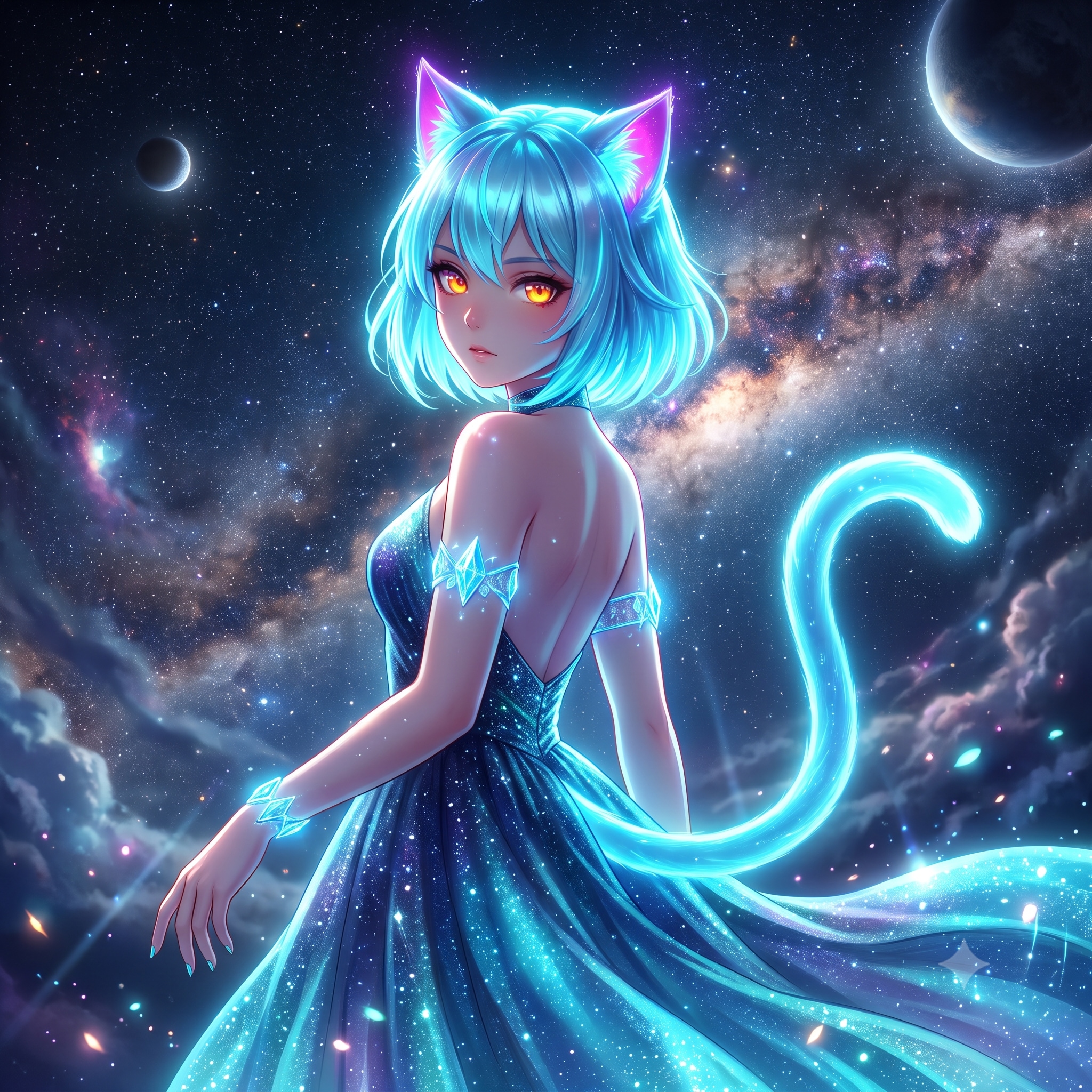瞬く宇宙とミケちゃん