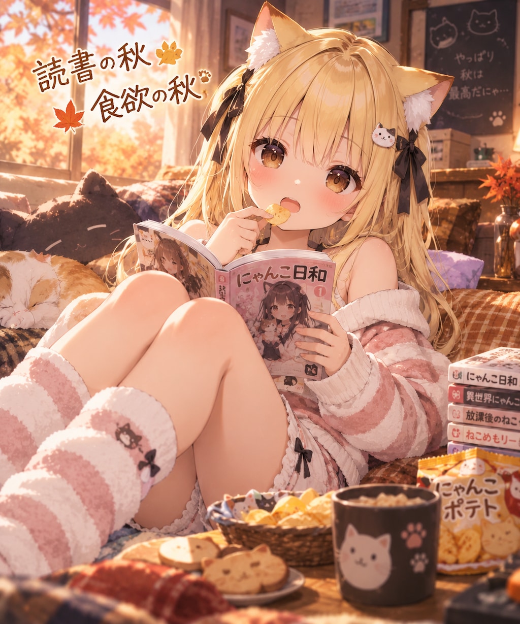 読書？食欲？どっちも秋！🍁📖🍪