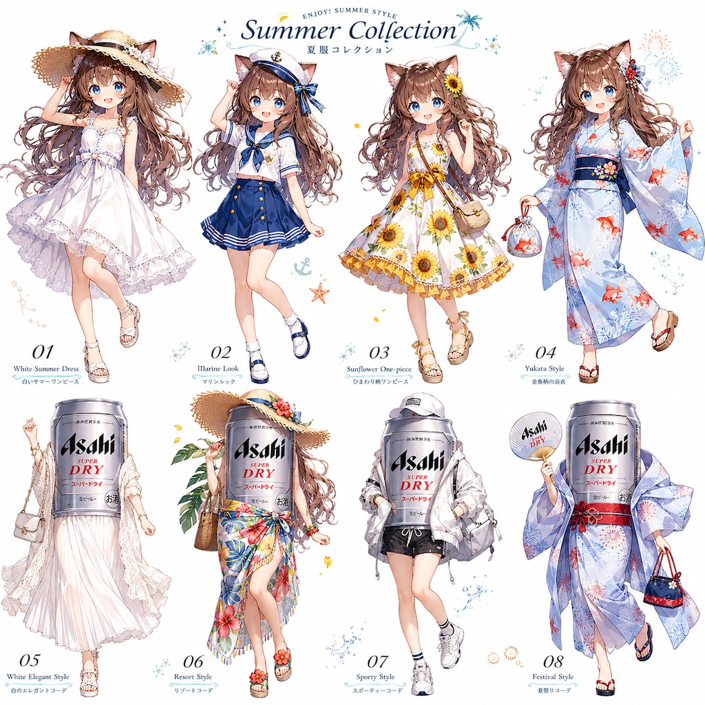 夏服コレクションな小さな女の子
