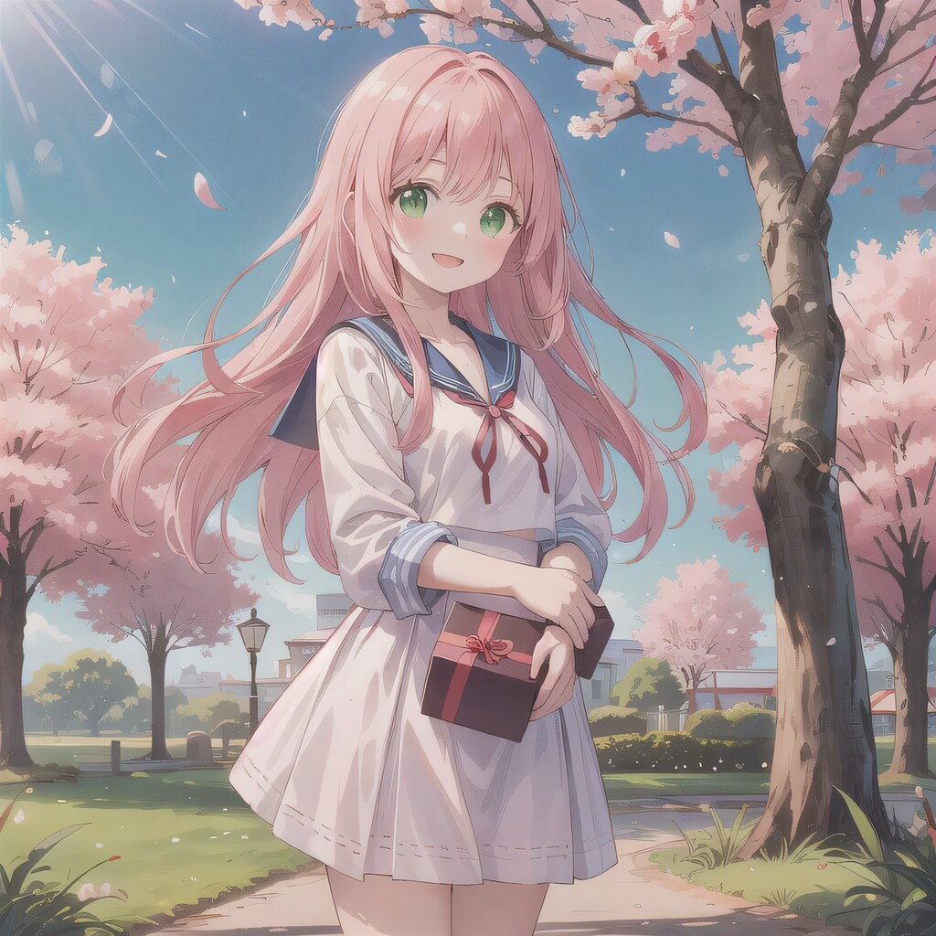 ピンク髪ロングでセーラー服の少女１０