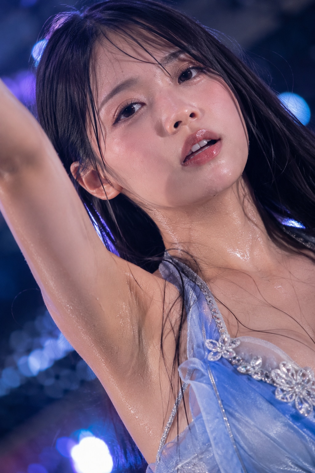 輝くアイドルの汗