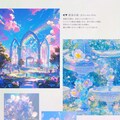 幻想図鑑 vol.1｜ルミナリス教会・噴水・ガラスの花（背景素材） 3枚目