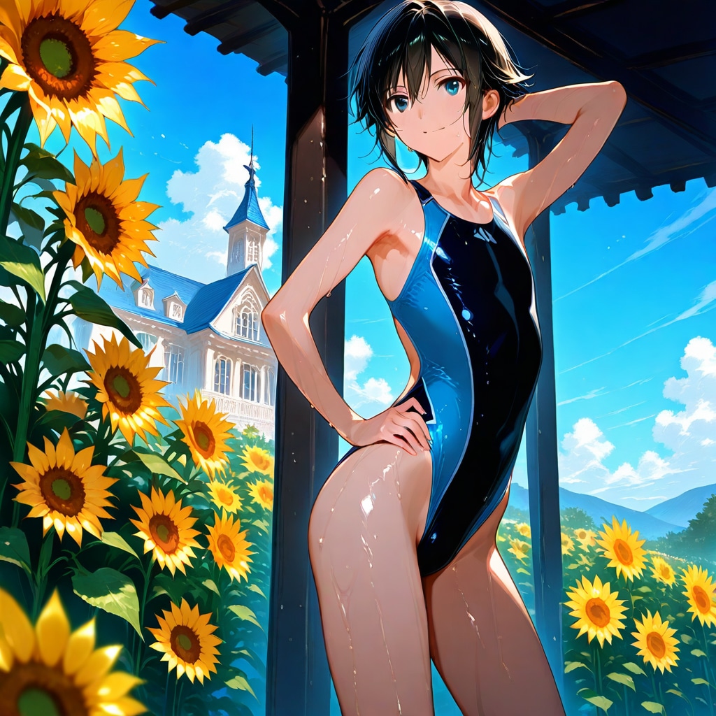 やっぱりボーイッシュさんには競泳水着！