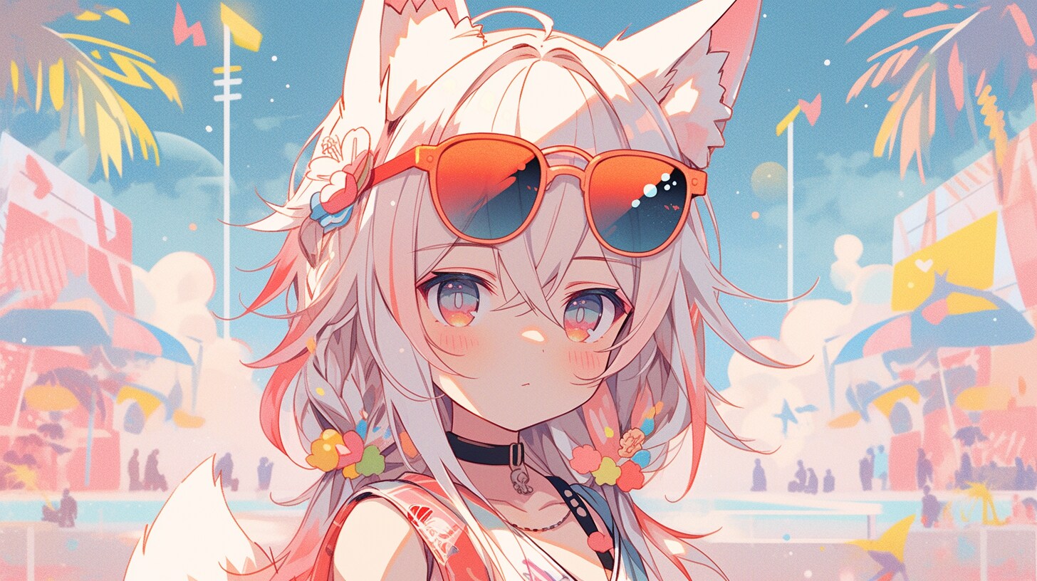 夏祭りのキツネ娘と輝く太陽の秘密 | の人気AIイラスト・グラビア