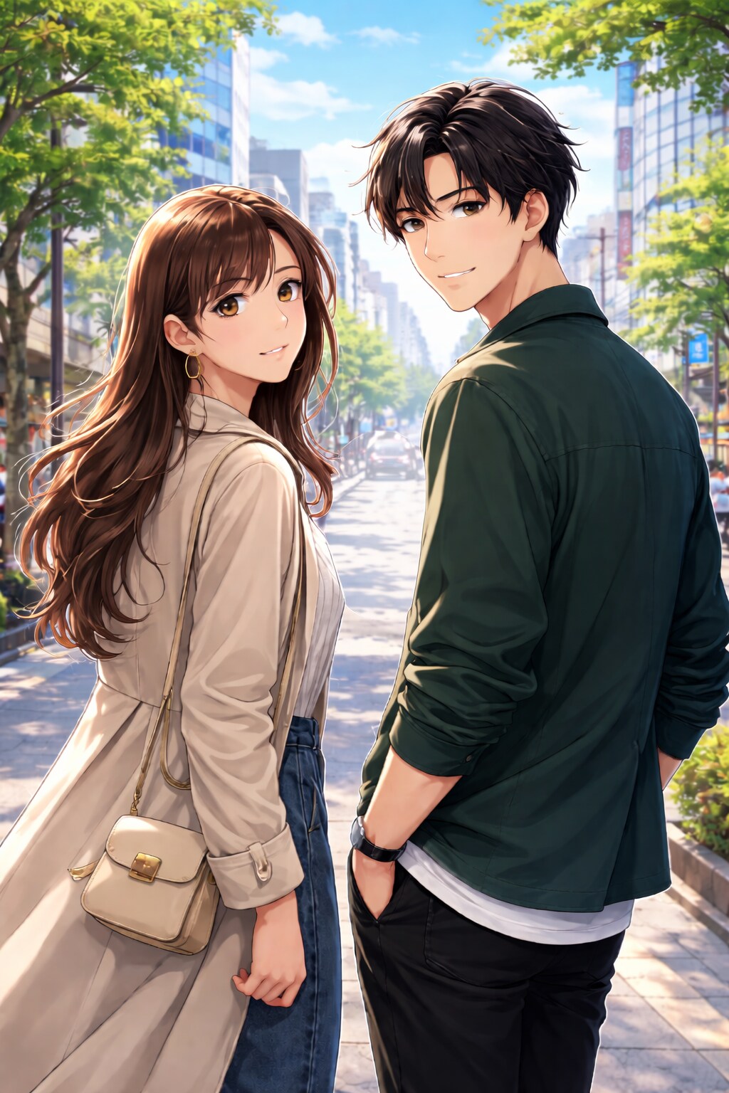 表参道の2人 | の人気AIイラスト・グラビア