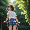 自転車に乗って撮影されているコトちゃん 2枚目