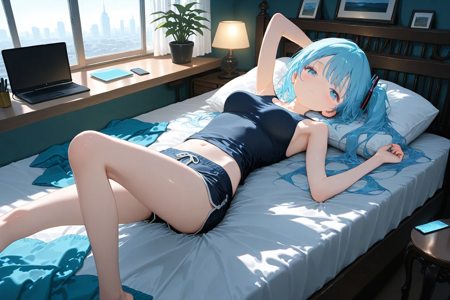 #DRAGON 試作画像　ー サンプルプロンプト利用 青髪に変更 ー