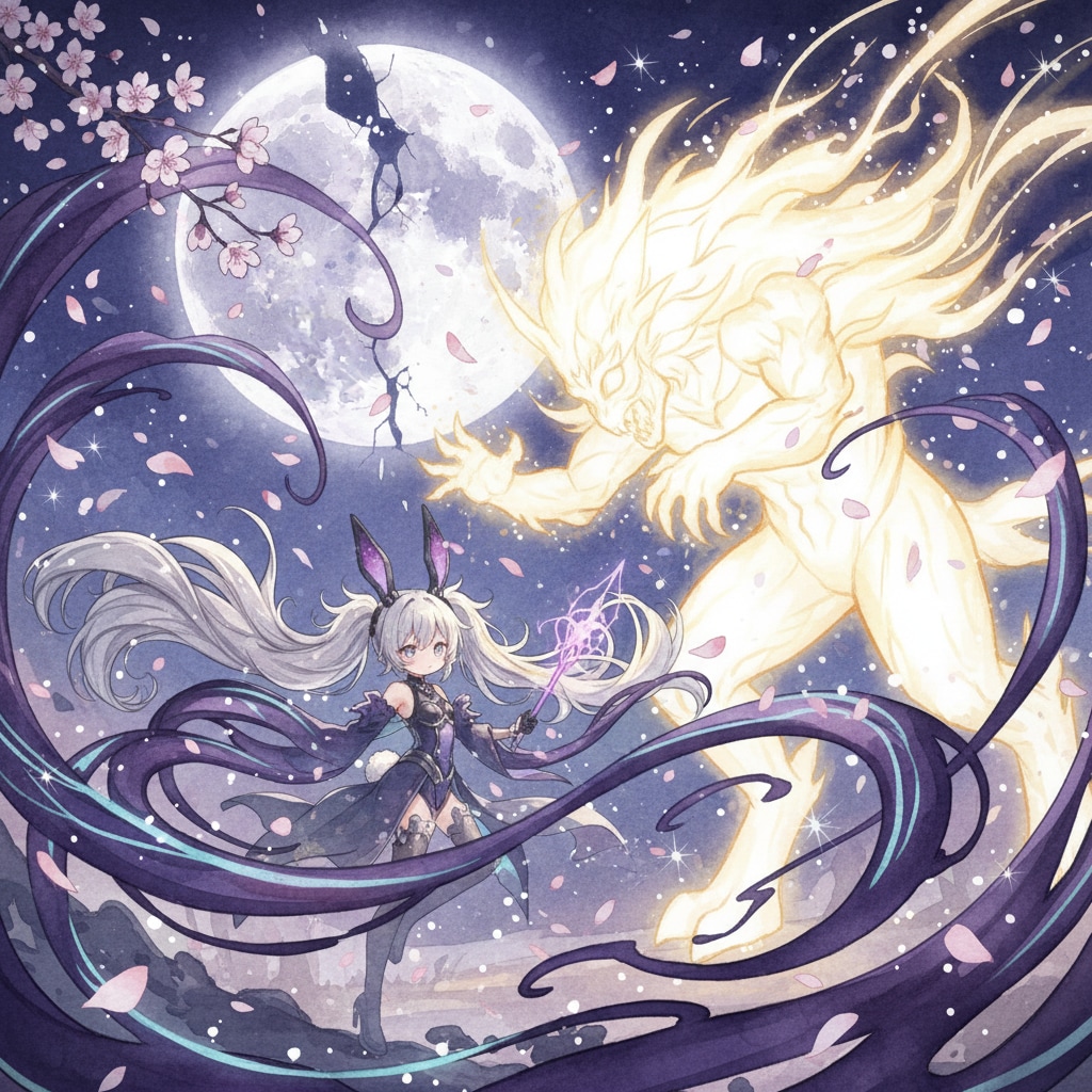 ルナリア・ヴォイドVS光の虚無の獣 | の人気AIイラスト・グラビア