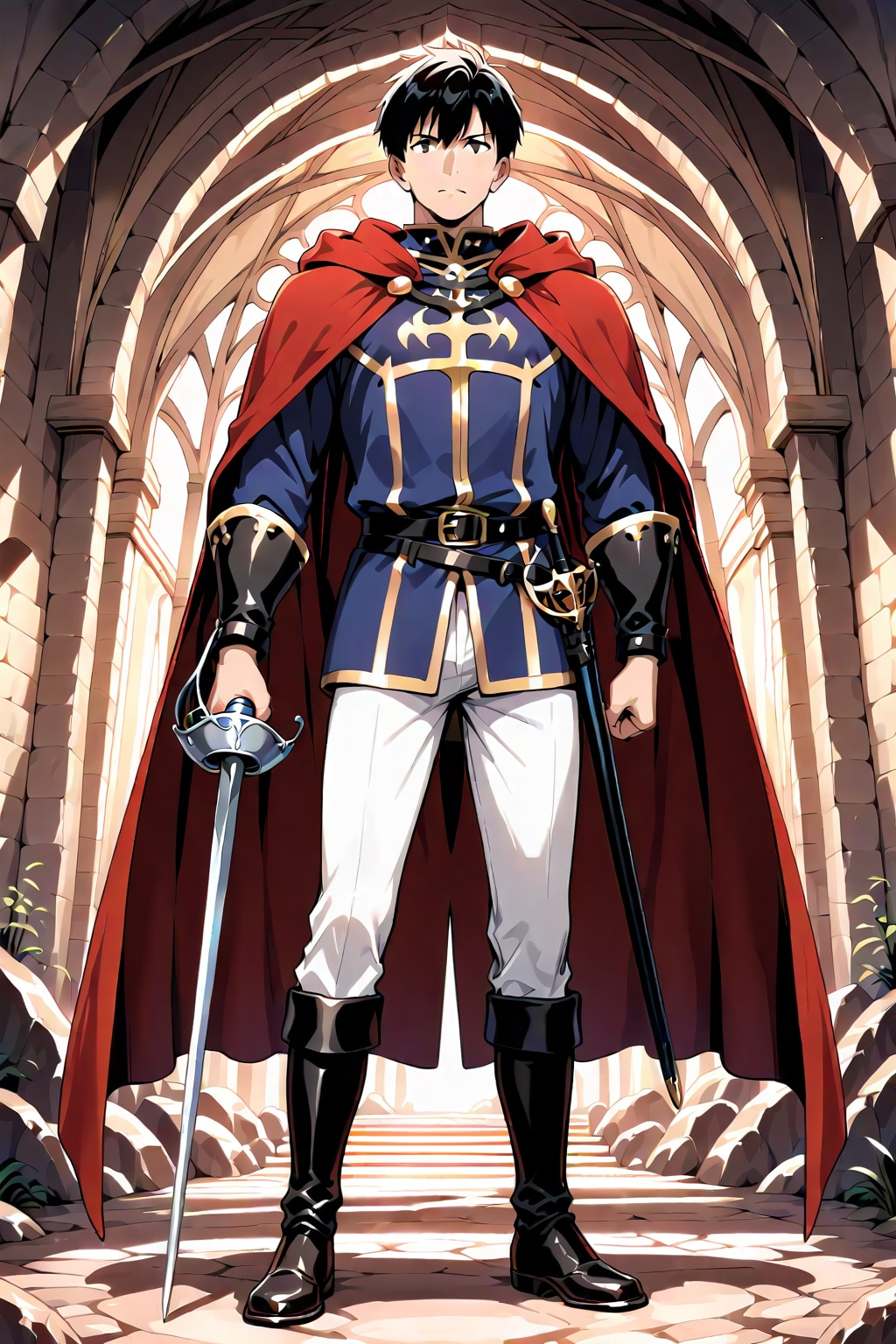 古代遺跡地下,大型男性魔法剣士2-2