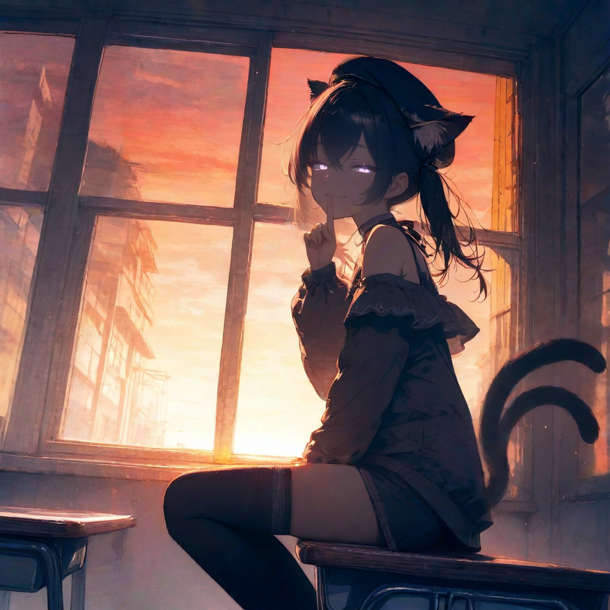 夕暮れと妖の少女