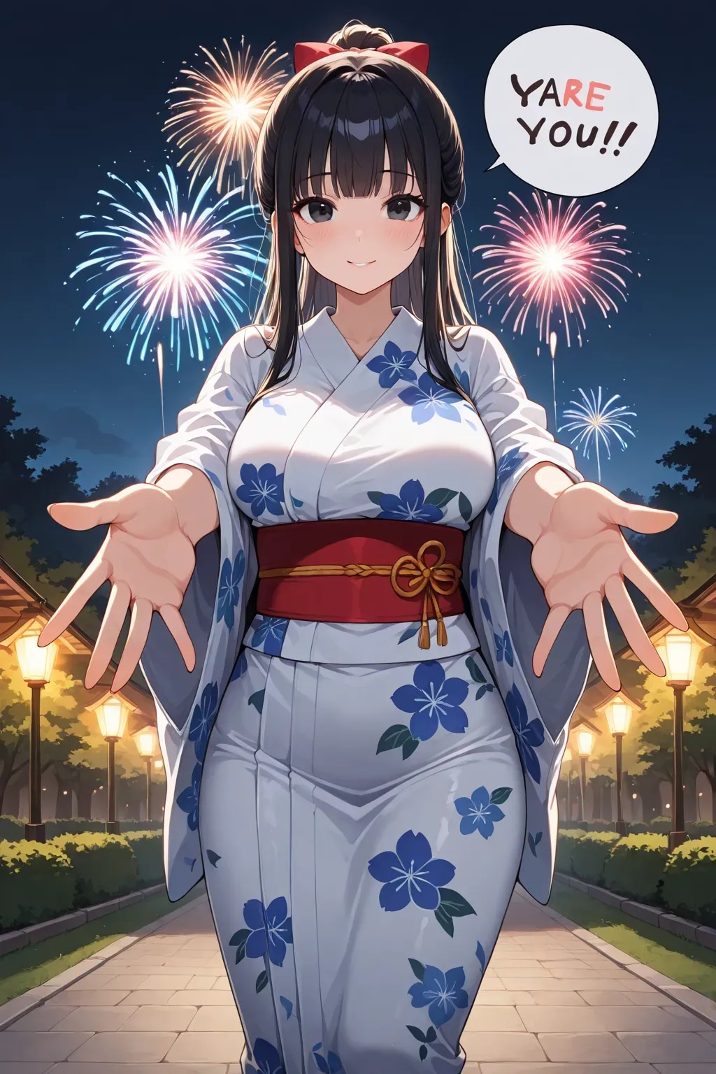 浴衣の姫ポニテ(騎士)