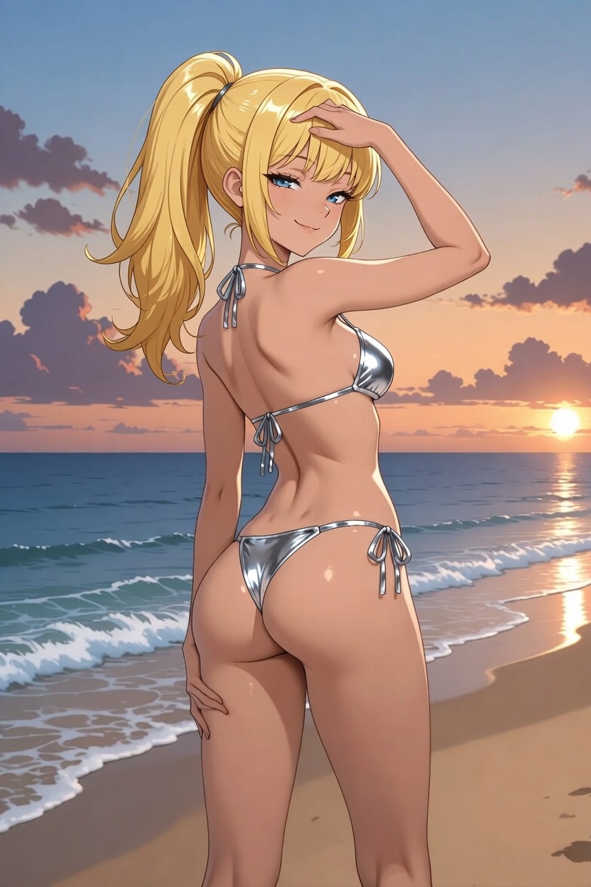 金髪ビキニのおねーさん