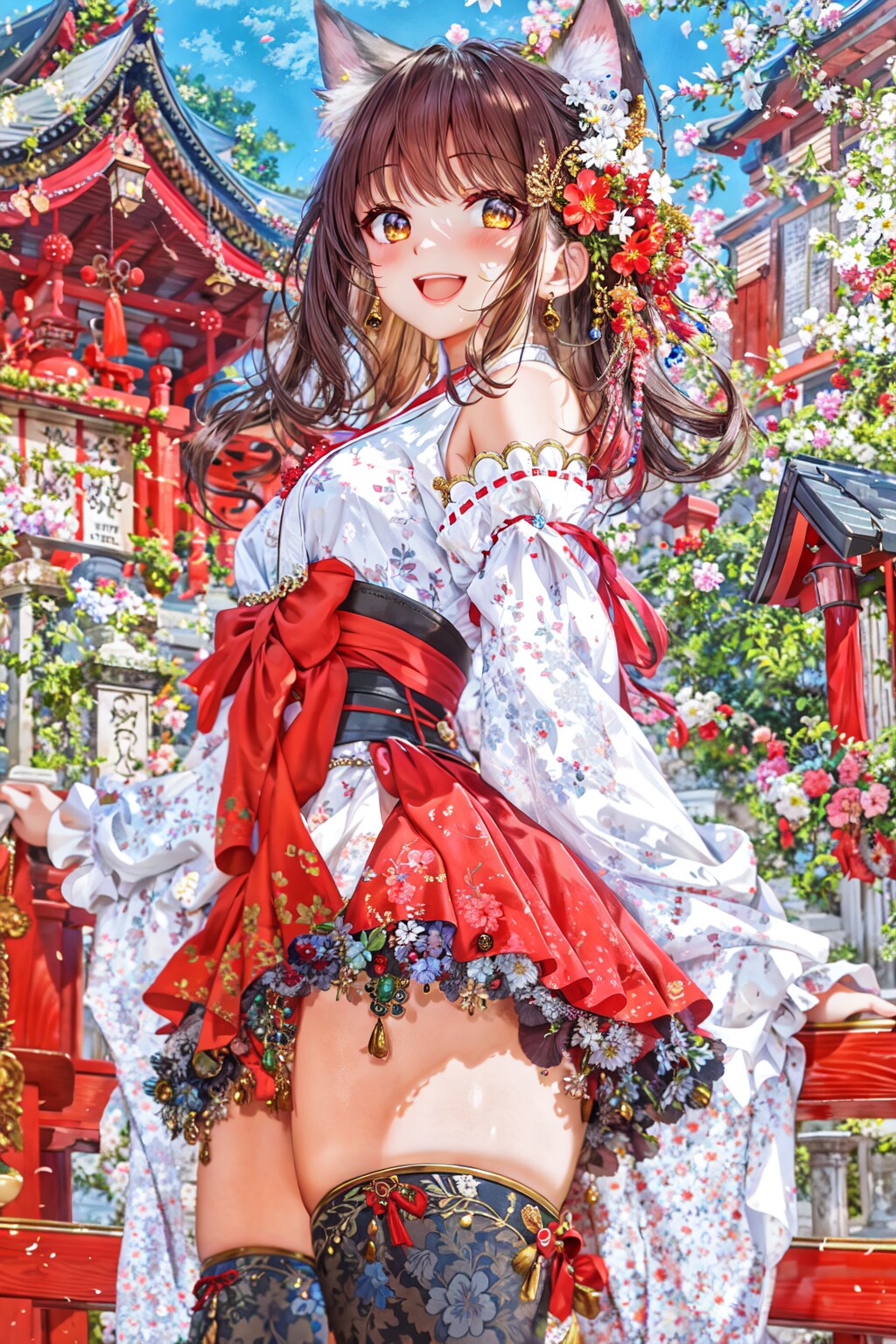 花と猫と、猫洗脳🐈 | の人気AIイラスト・グラビア