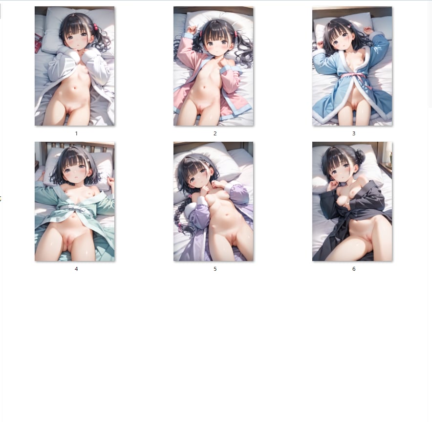 【サンプル】〇リJ〇ちゃんたちがバスローブでおはだけ（６枚）