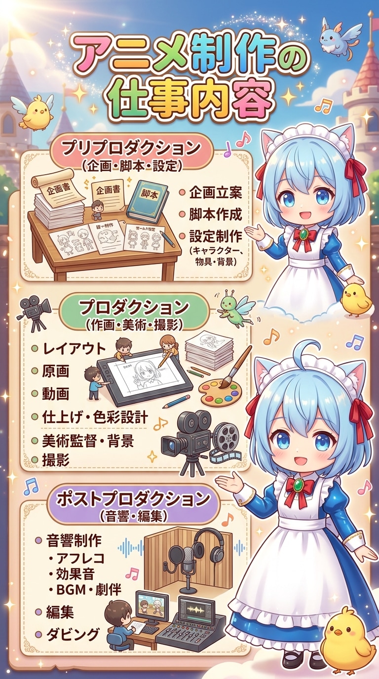 アニメ制作の仕事内容 | の人気AIイラスト・グラビア