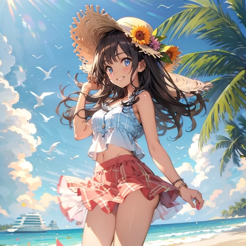 南国の浜辺 | の人気AIイラスト・グラビア