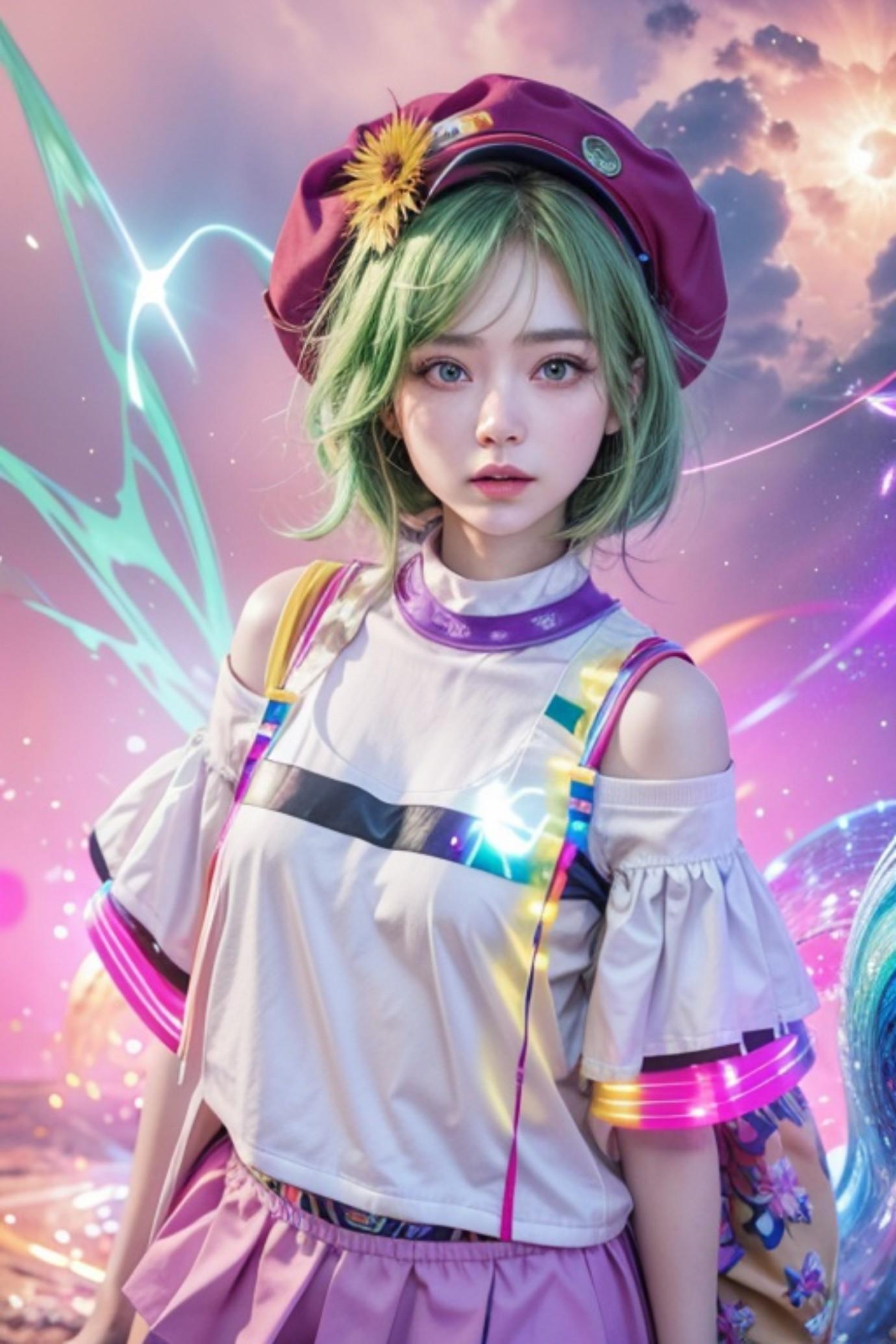 緑髪の人