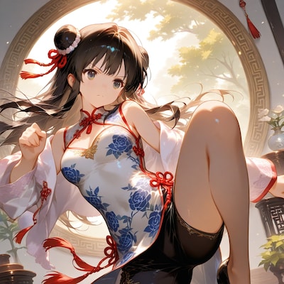 美脚からの蹴りっ!