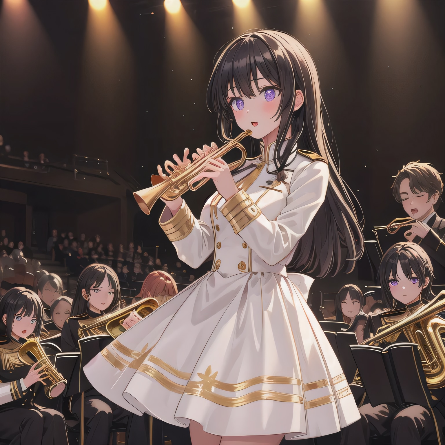 黒髪ロングでブラスバンドの少女３３ | の人気AIイラスト・グラビア