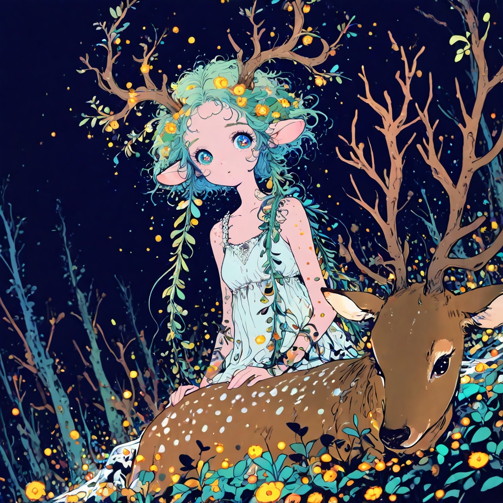 ドライアドと森の動物