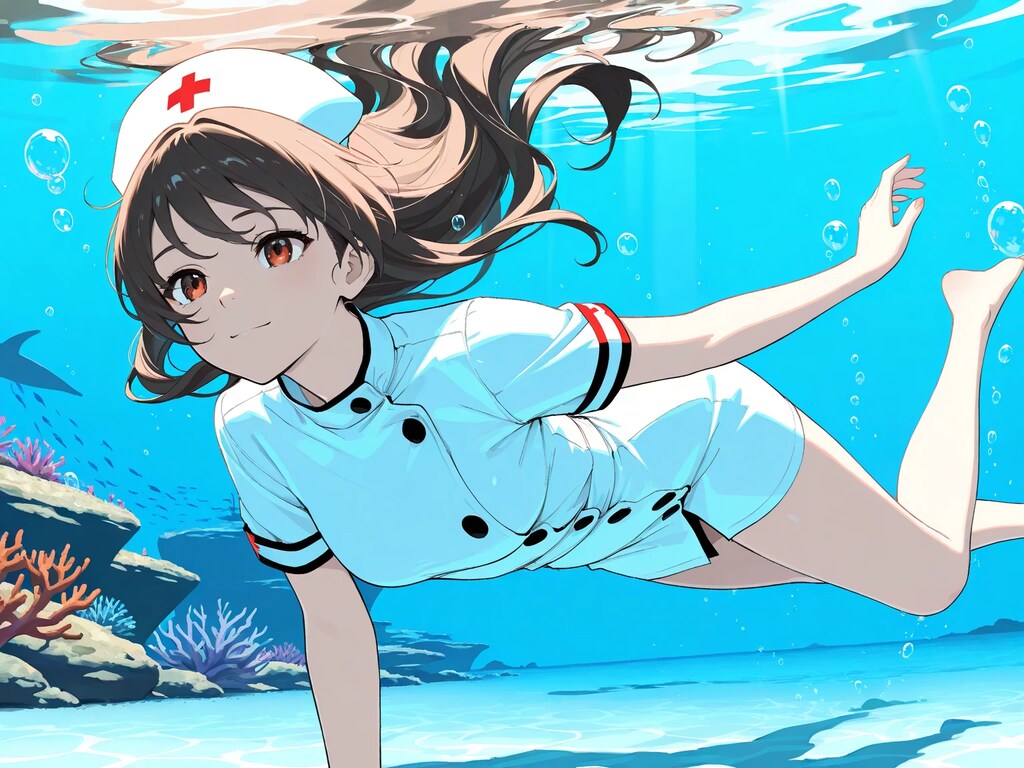 水中詰め合わせ 白のナースさん編