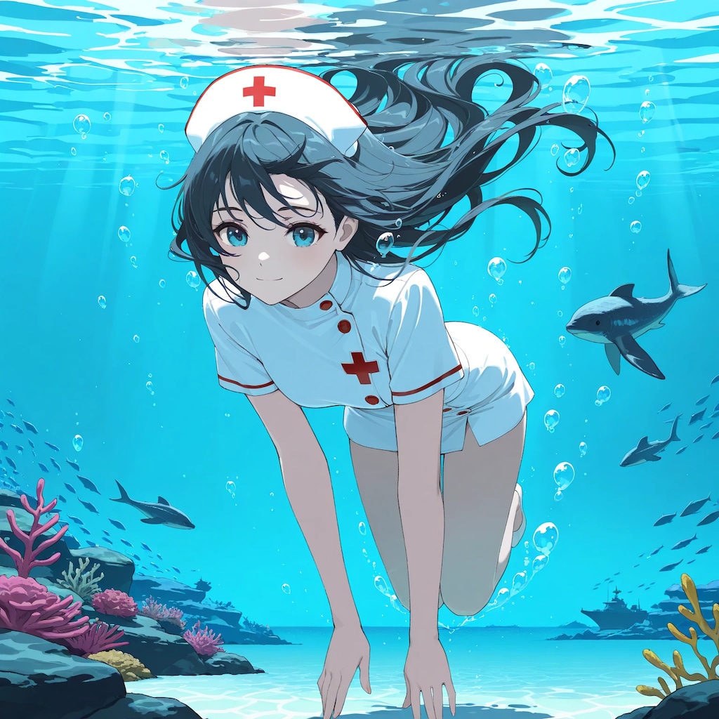 水中詰め合わせ 白のナースさん編