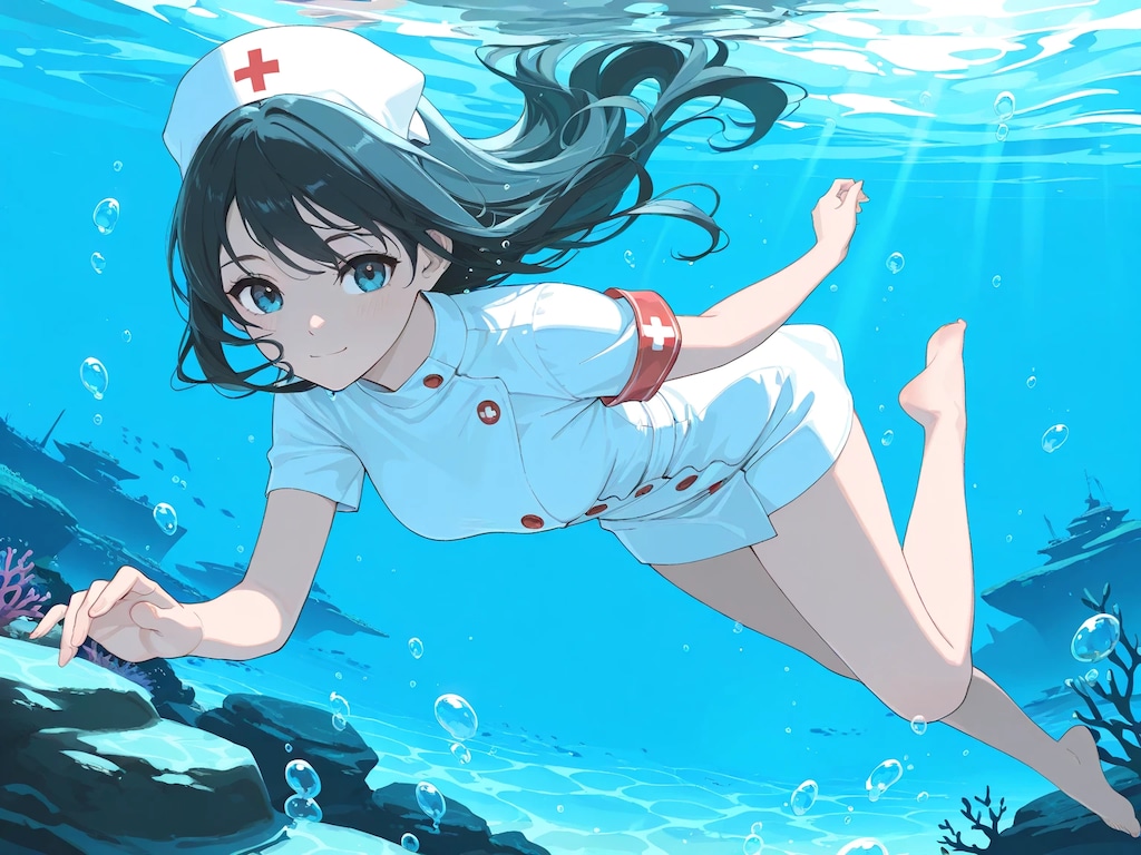 水中詰め合わせ 白のナースさん編