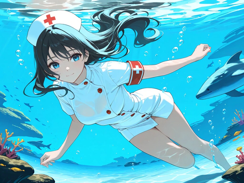 水中詰め合わせ 白のナースさん編