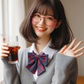 眼鏡女子 楓の忘年会潜入 3枚目