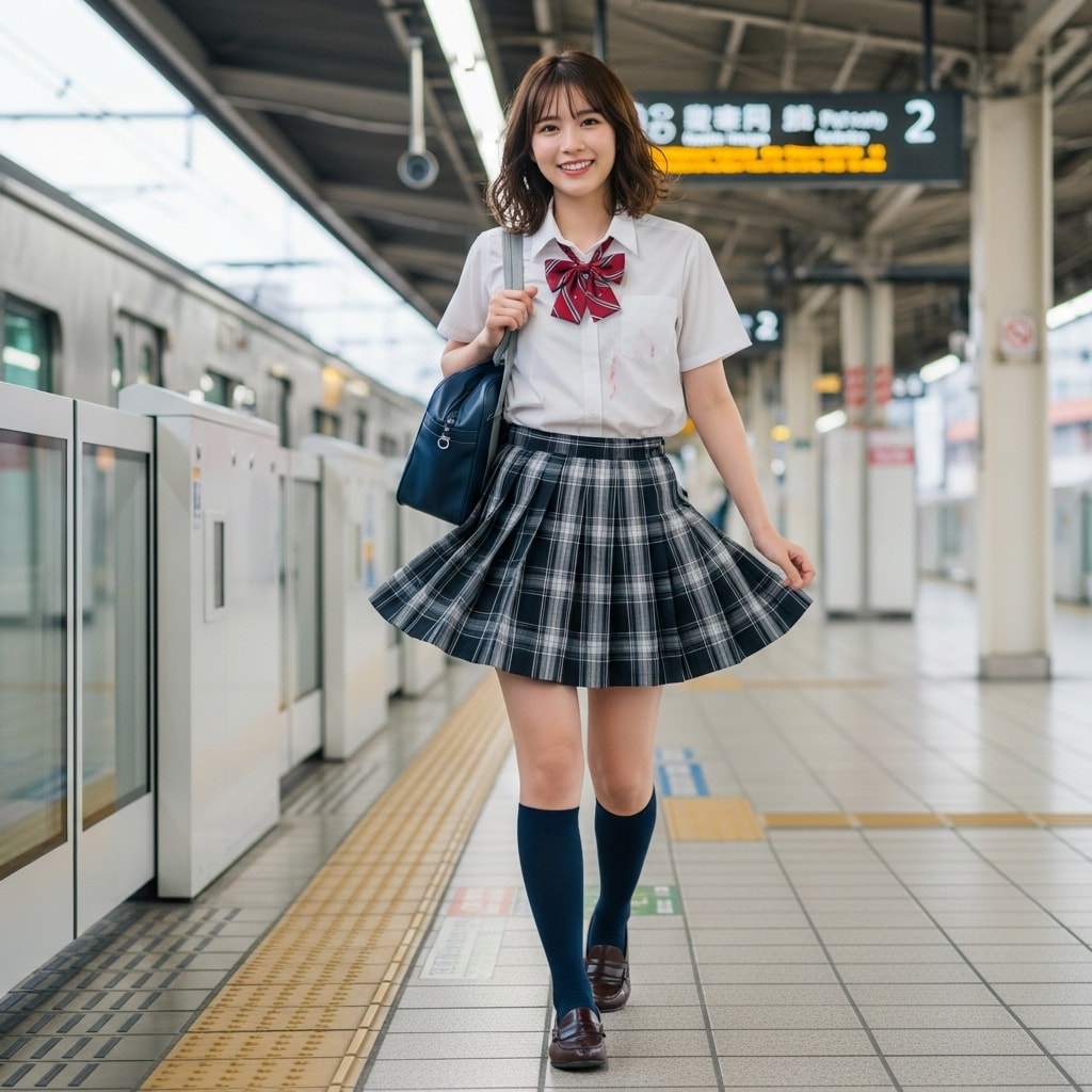駅のホームで