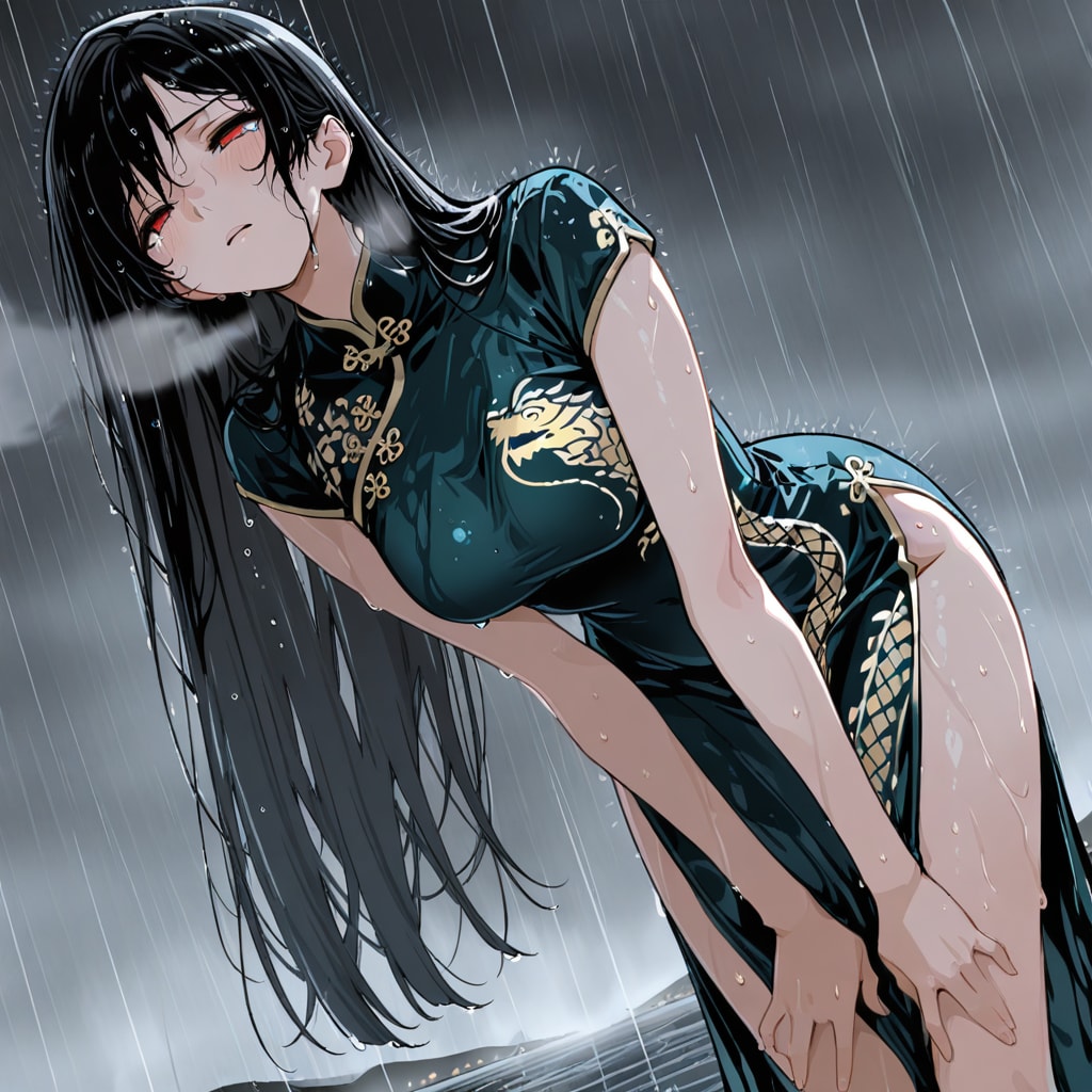 雨で涼む大人ししょちゃん