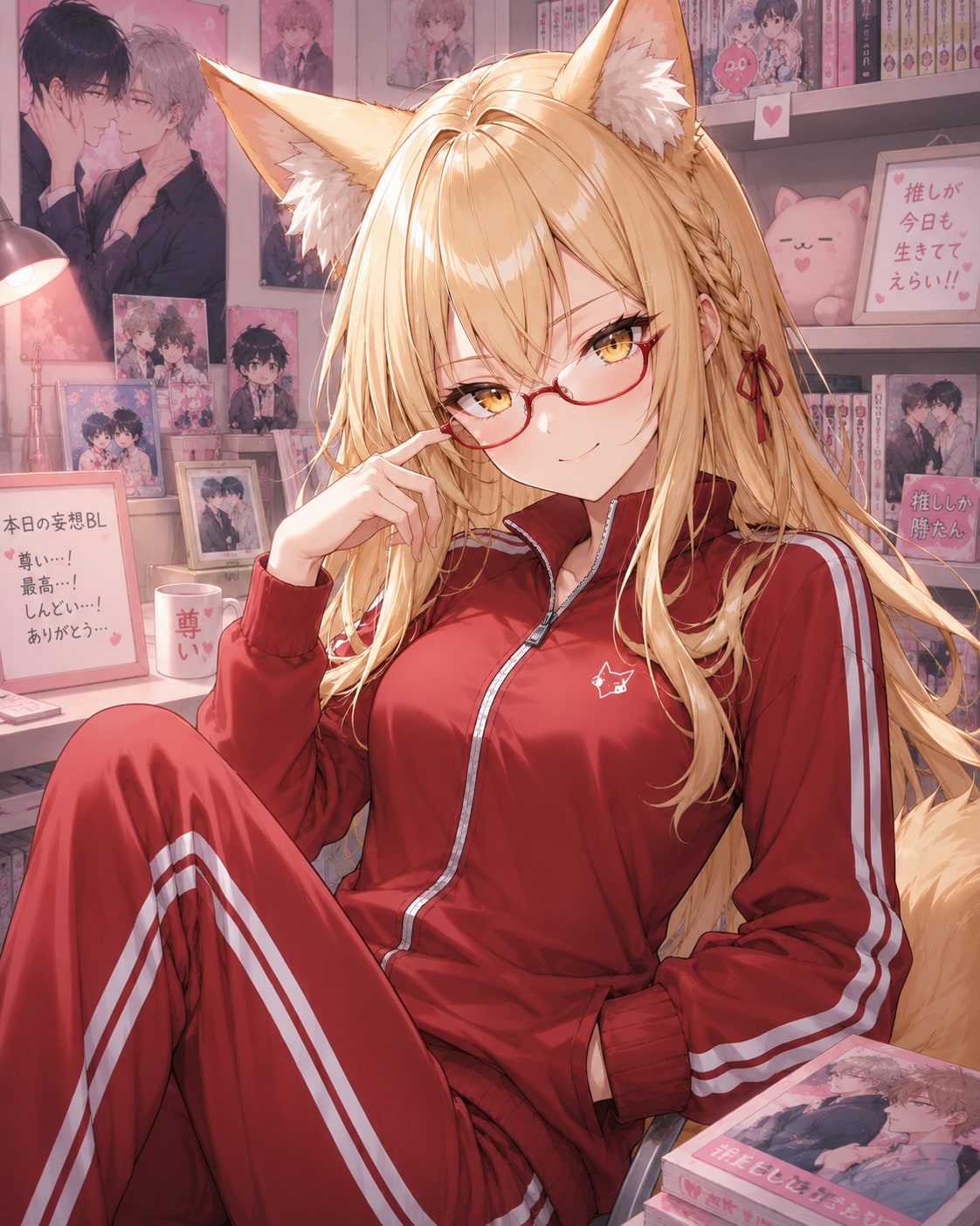 趣味の部屋でご機嫌なキツネ耳さん | の人気AIイラスト・グラビア