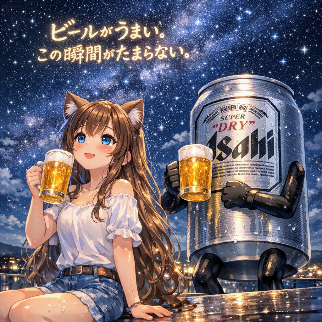 美味しいビールと小さな女の子