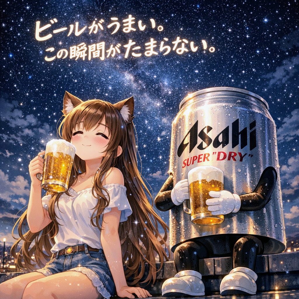 美味しいビールと小さな女の子