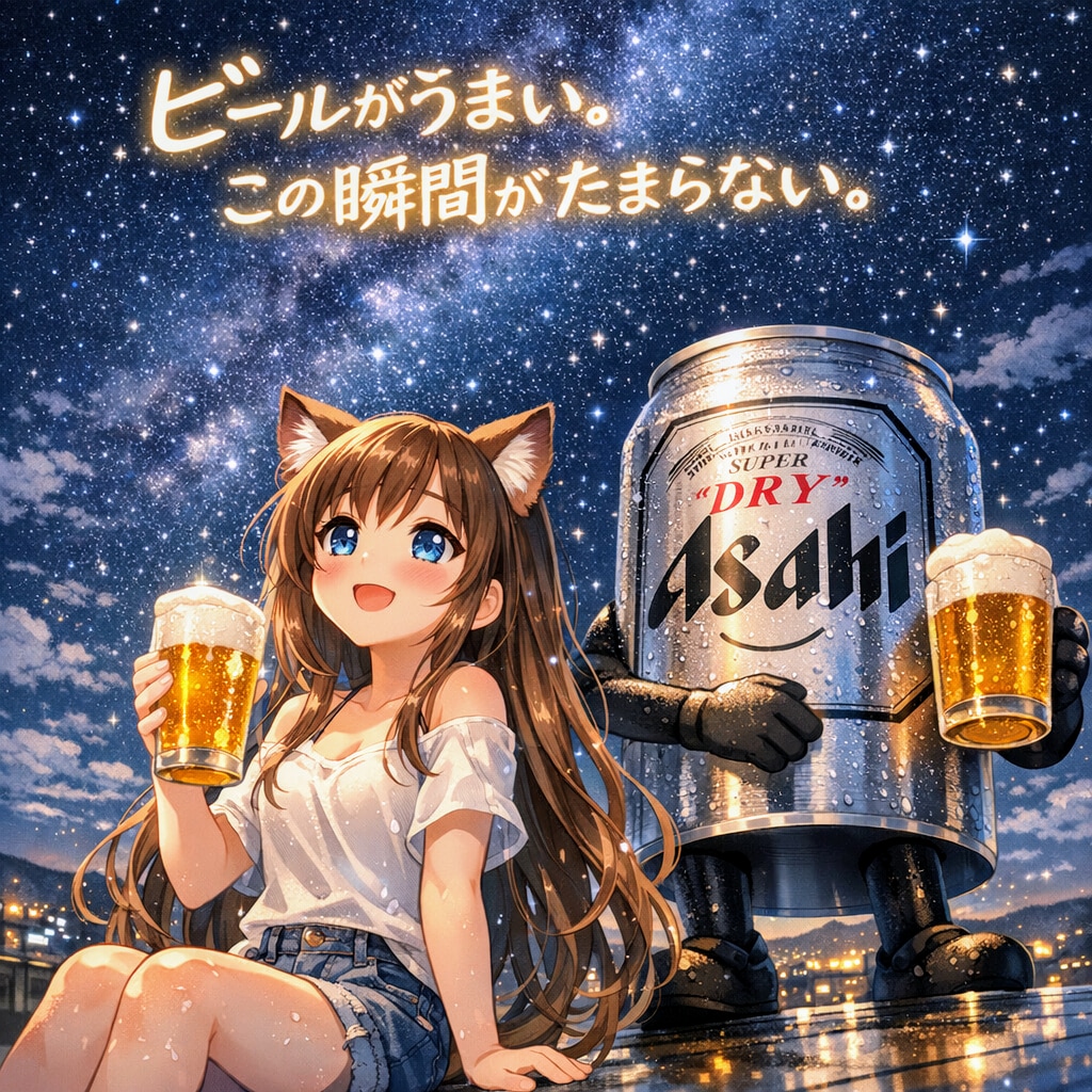 美味しいビールと小さな女の子 | の人気AIイラスト・グラビア