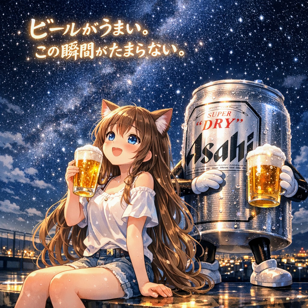 美味しいビールと小さな女の子
