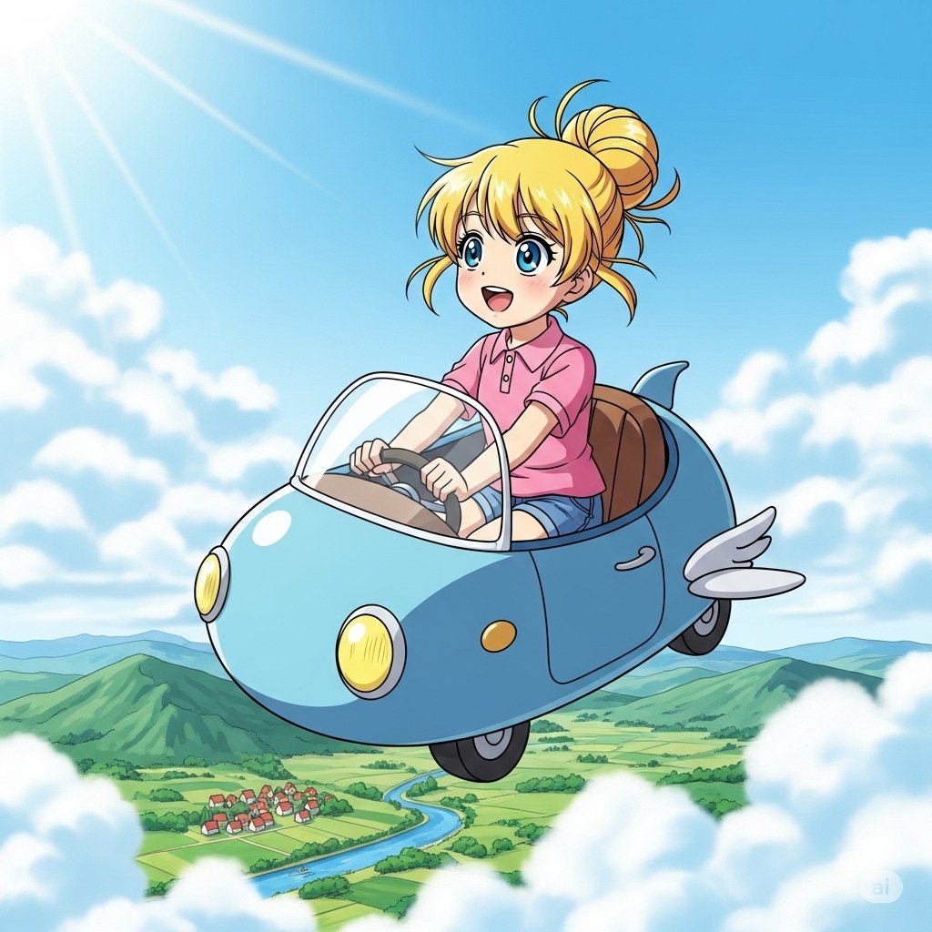 空飛ぶクルマでドライブ | の人気AIイラスト・グラビア