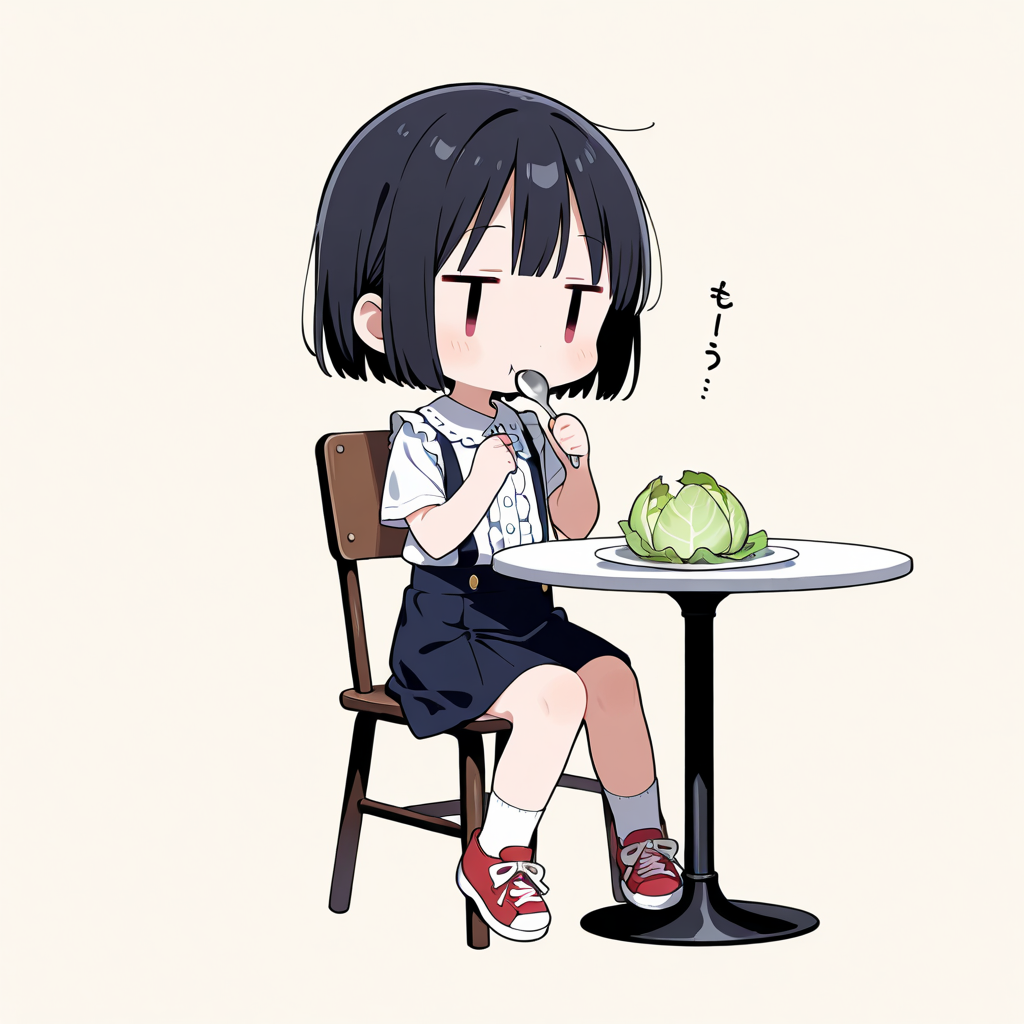 キャベツを食べる